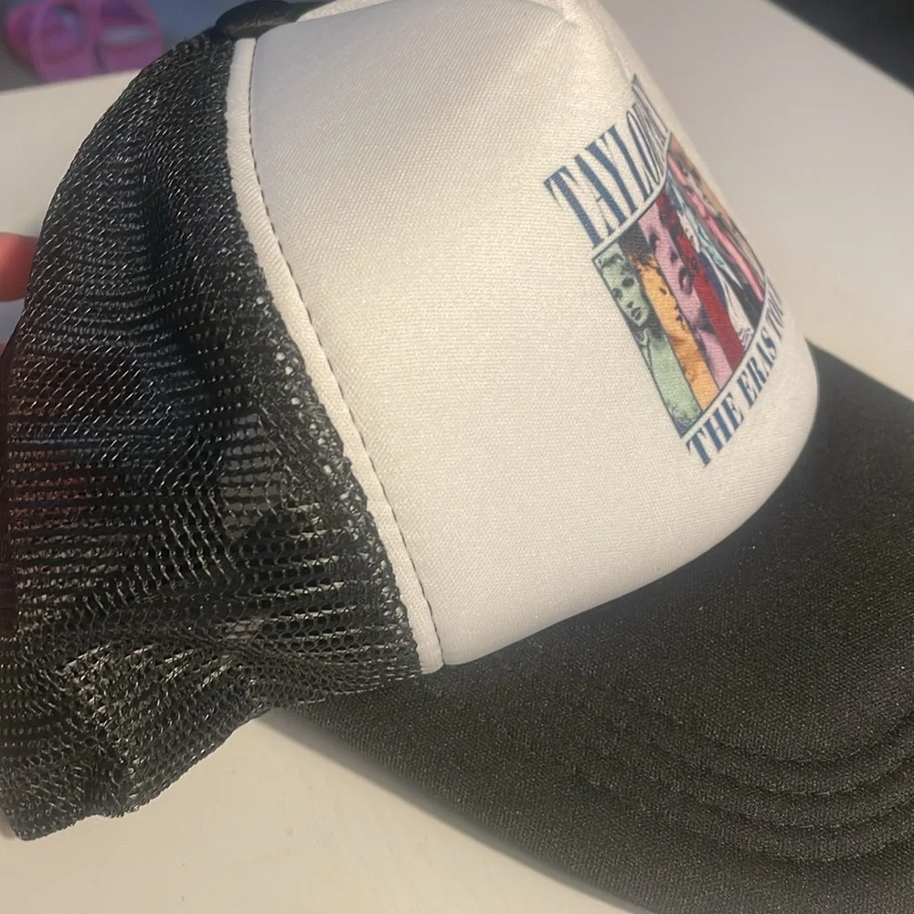 Taylor Swift The Eras Tour trucker hat black mesh white graphic new